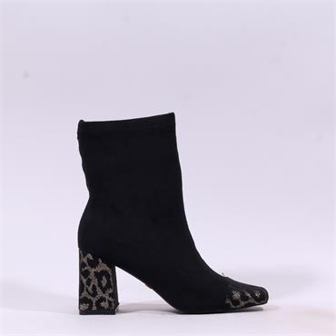 Una Healy Homegrown Toecap Ankle Boot - Black Leopard